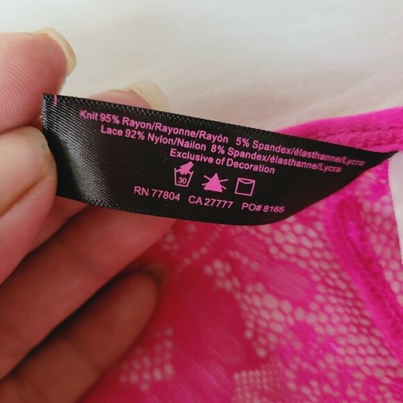 Dreamgirl Lingerie Bralette Hot Pink Magenta Size Medium NWT Lace T-Back - Picture 6 of 8
